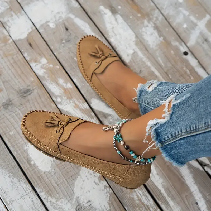 🔥Senaste dagskampanj 50% rabatt - Bekväma mjuka loafers för kvinnor i vintage stil med rosett
