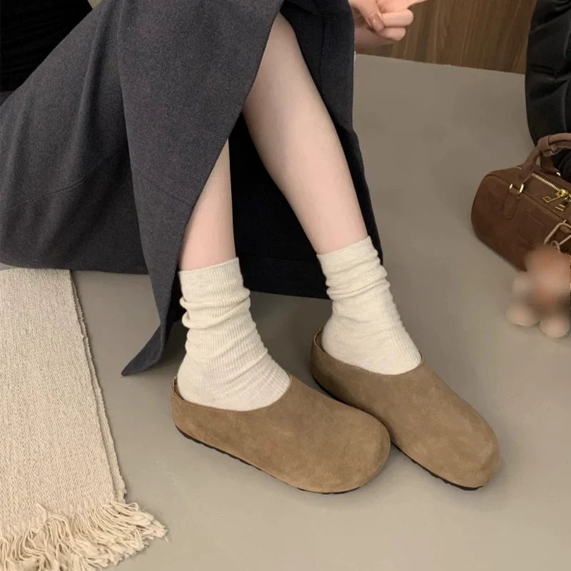 Bekväma vintage slip-on träskor för kvinnor