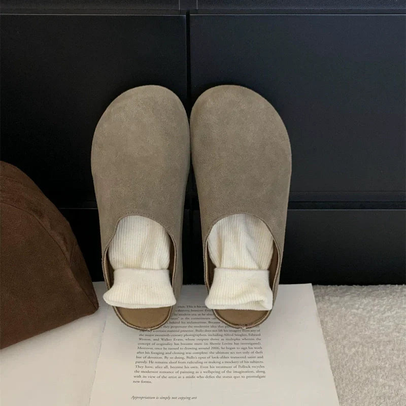 Bekväma vintage slip-on träskor för kvinnor