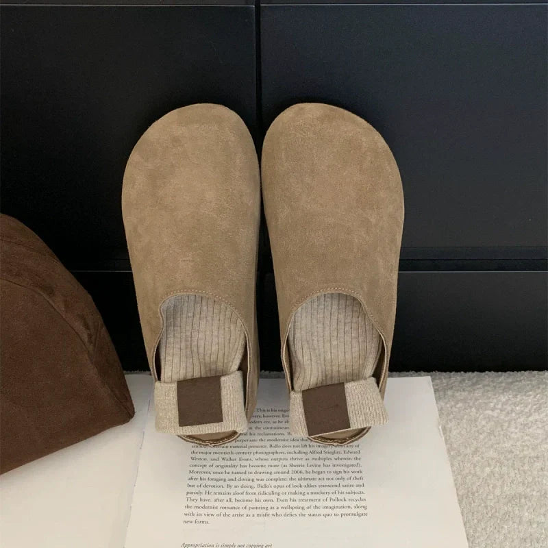 Bekväma vintage slip-on träskor för kvinnor