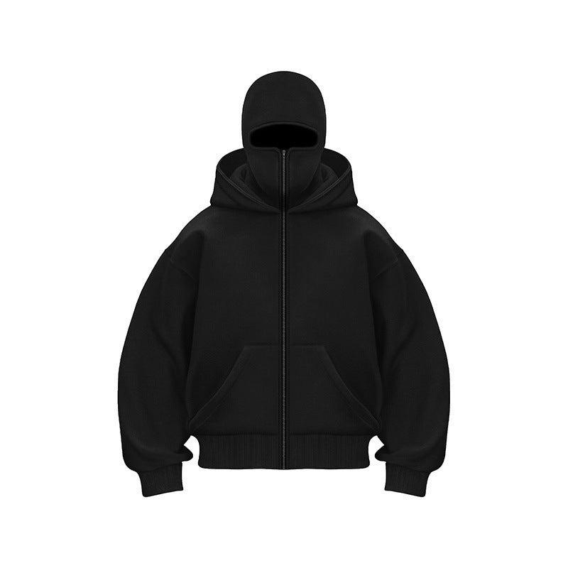 Ninja-hoodie med dragkedja för män och kvinnor