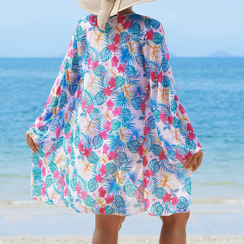 đđđŽBlooming Magic of Summer - tredelad bikinibaddrĂ€kt i mesh för kvinnor
