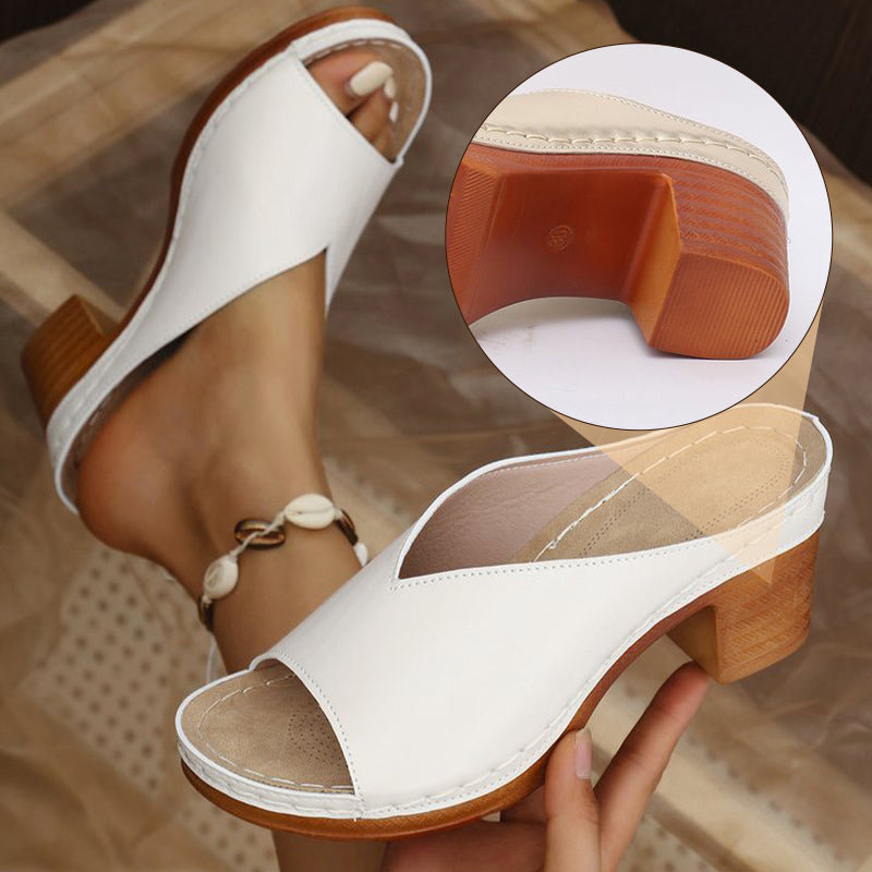 🌸Sommar Hot Sale 50%OFF🌸Ortopediska sandaler för kvinnor med blockklack