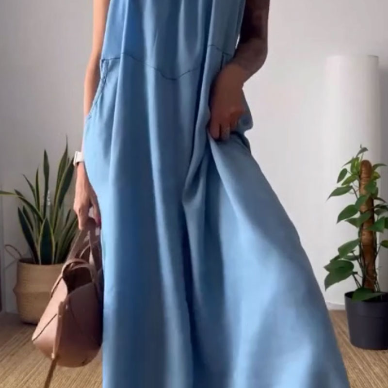 Kvinnors Casual Trendig lös passform Pinafore Klänning