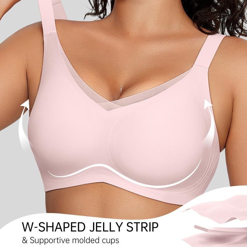 💥Få 50% rabatt för dig! 🎀Kvinnors trådlösa V-ringad mesh sömlös push-up-bh