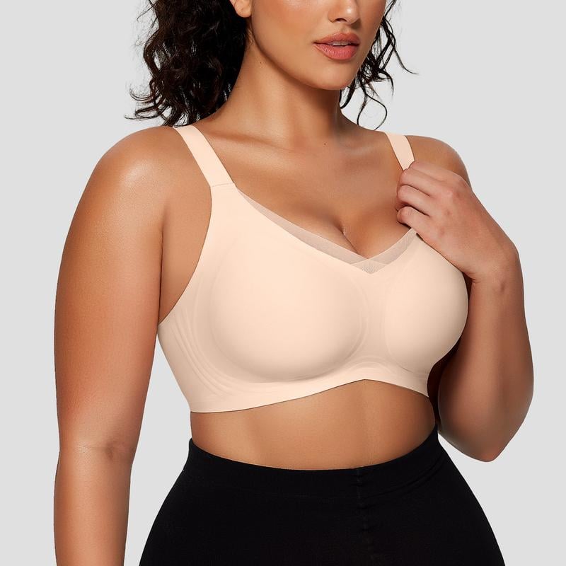💥Få 50% rabatt för dig! 🎀Kvinnors trådlösa V-ringad mesh sömlös push-up-bh