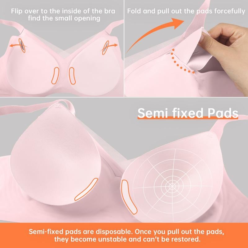 💥Få 50% rabatt för dig! 🎀Kvinnors trådlösa V-ringad mesh sömlös push-up-bh