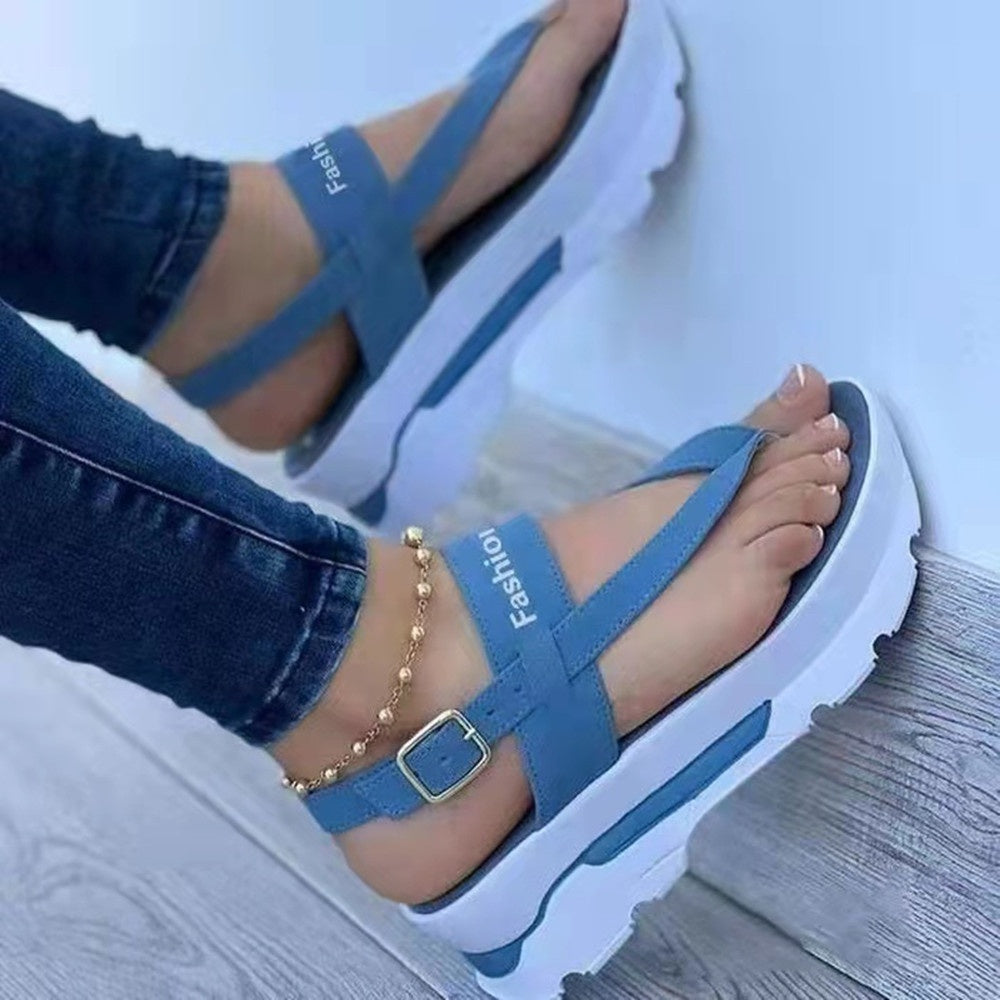 Thong-sandaler med tjock sula för kvinnor