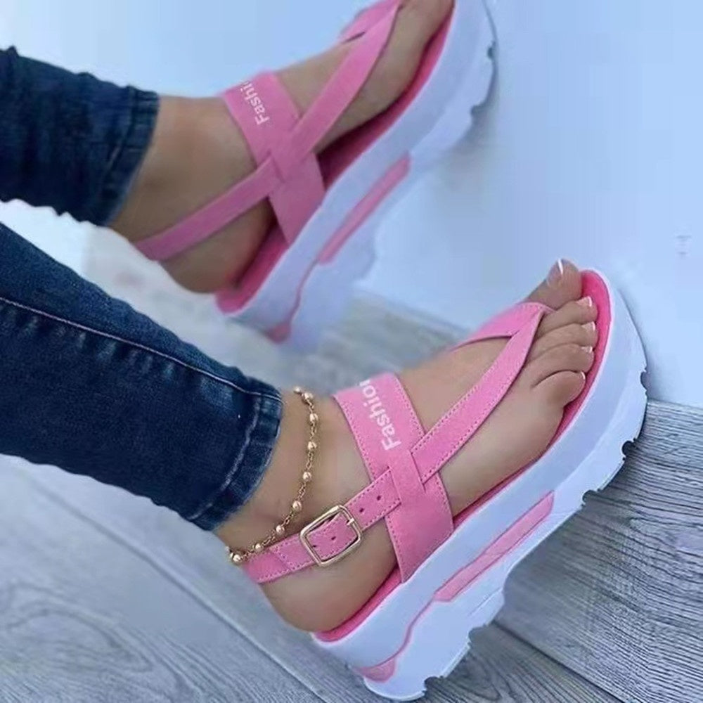 Thong-sandaler med tjock sula för kvinnor