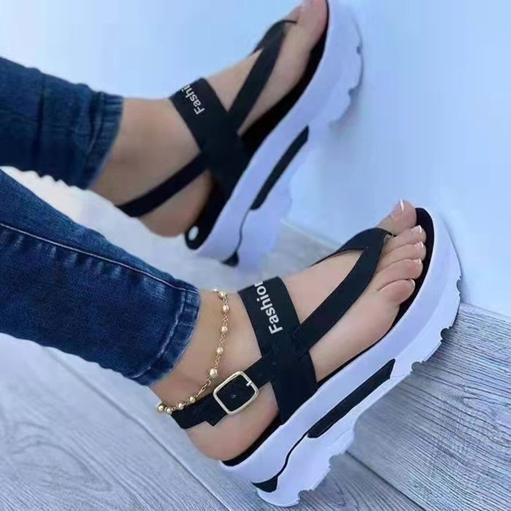 Thong-sandaler med tjock sula för kvinnor