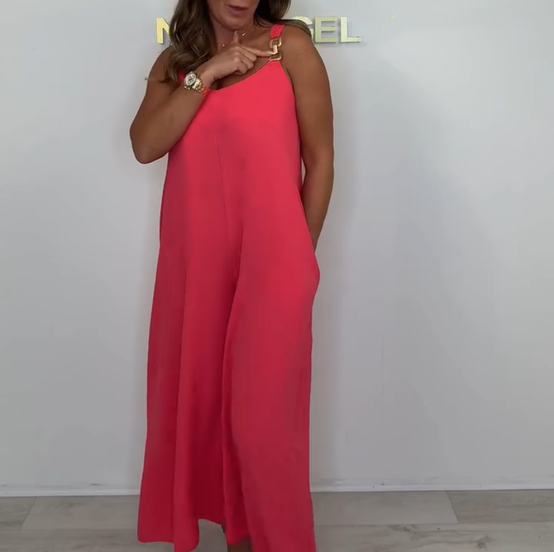 ⏰Varm försäljning 49% rabatt💃Jumpsuit med vida ben och lös passform för kvinnor