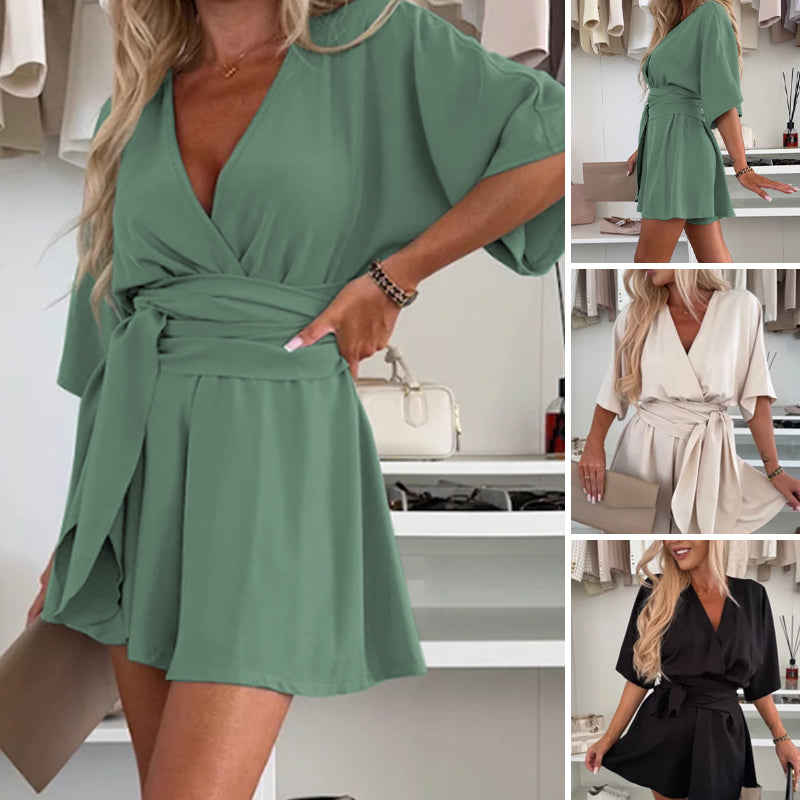đSommarkampanj 50% rabattâšElegant kortĂ€rmad jumpsuit för kvinnor