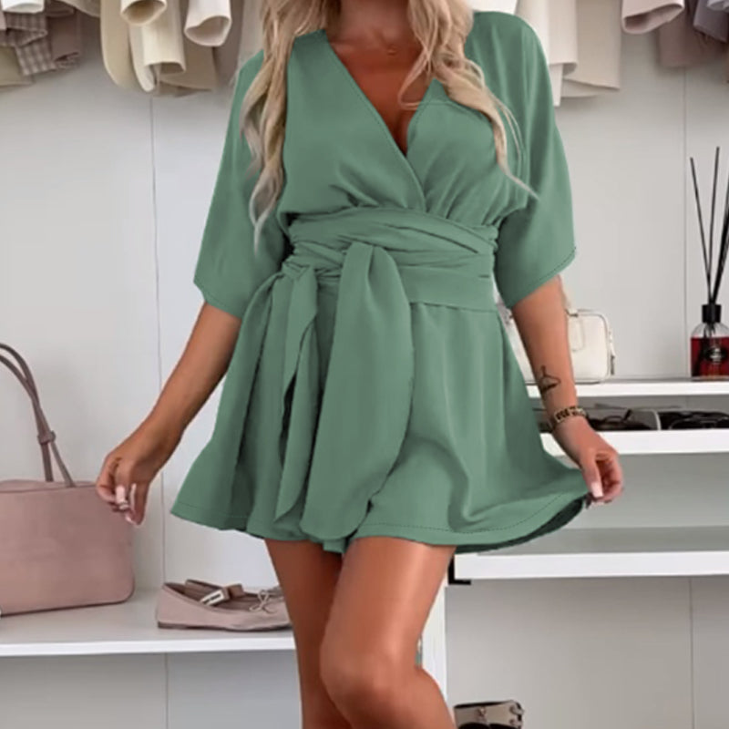 đSommarkampanj 50% rabattâšElegant kortĂ€rmad jumpsuit för kvinnor