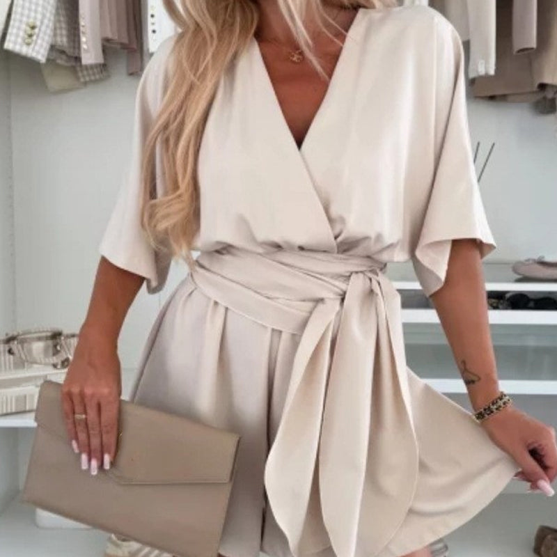 đSommarkampanj 50% rabattâšElegant kortĂ€rmad jumpsuit för kvinnor