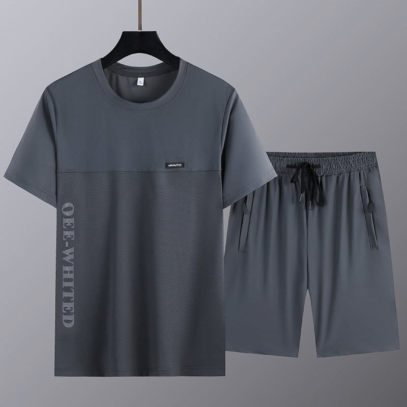 Kortärmad topp och shorts i 2 delar för män