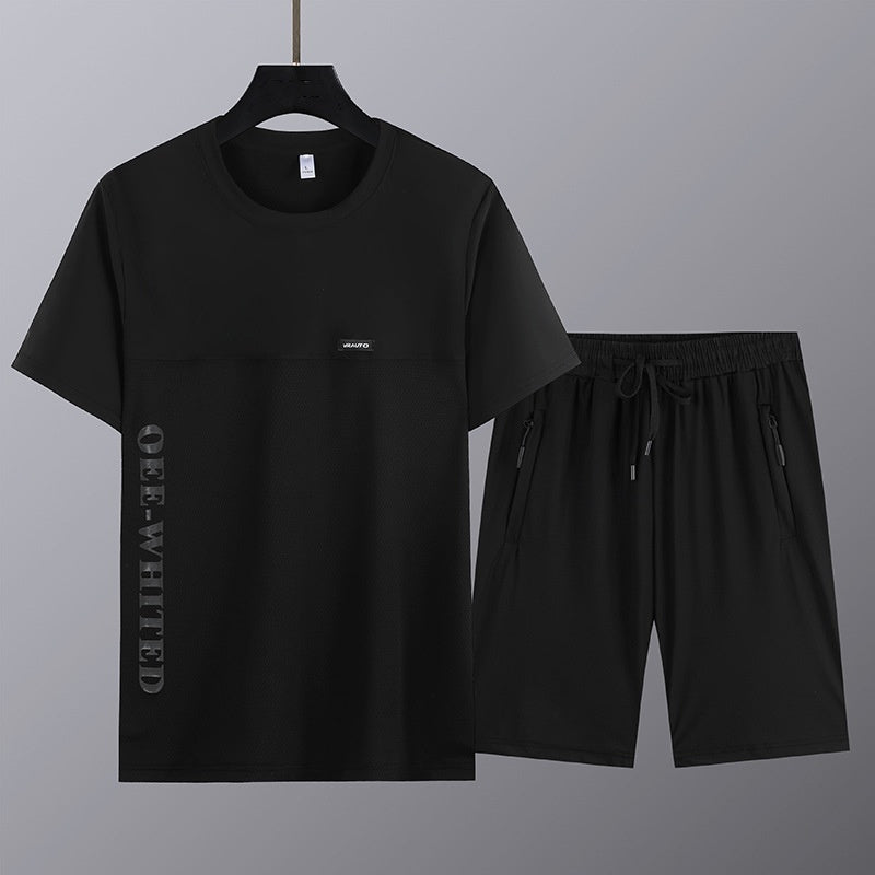 Kortärmad topp och shorts i 2 delar för män