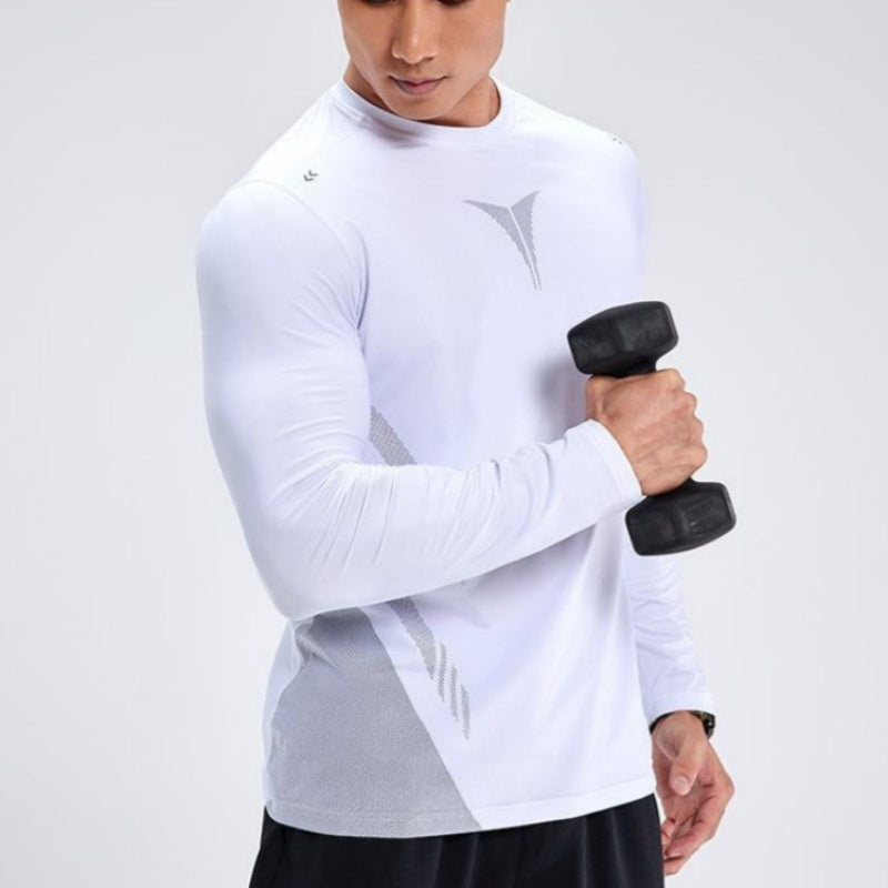 Casual långärmad snabbtorkande sport-T-shirt för män