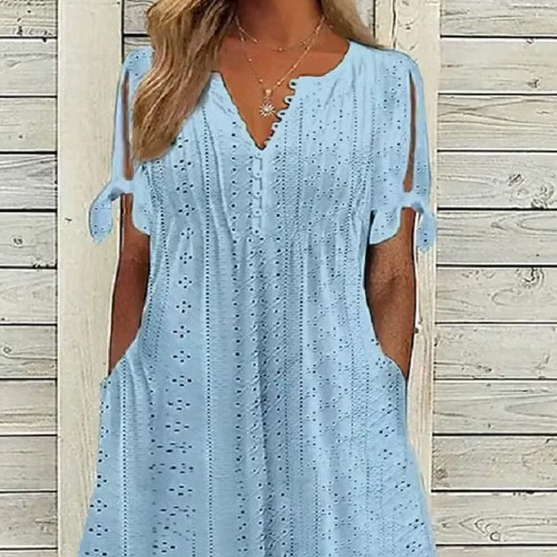 ⏰Begränsad tid 50% rabatt🌸 Elegant V-Neck Cutout Damklänning (begränsad upplaga)