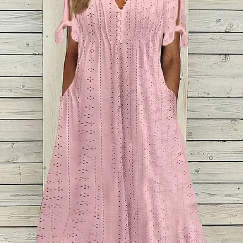 ⏰Begränsad tid 50% rabatt🌸 Elegant V-Neck Cutout Damklänning (begränsad upplaga)