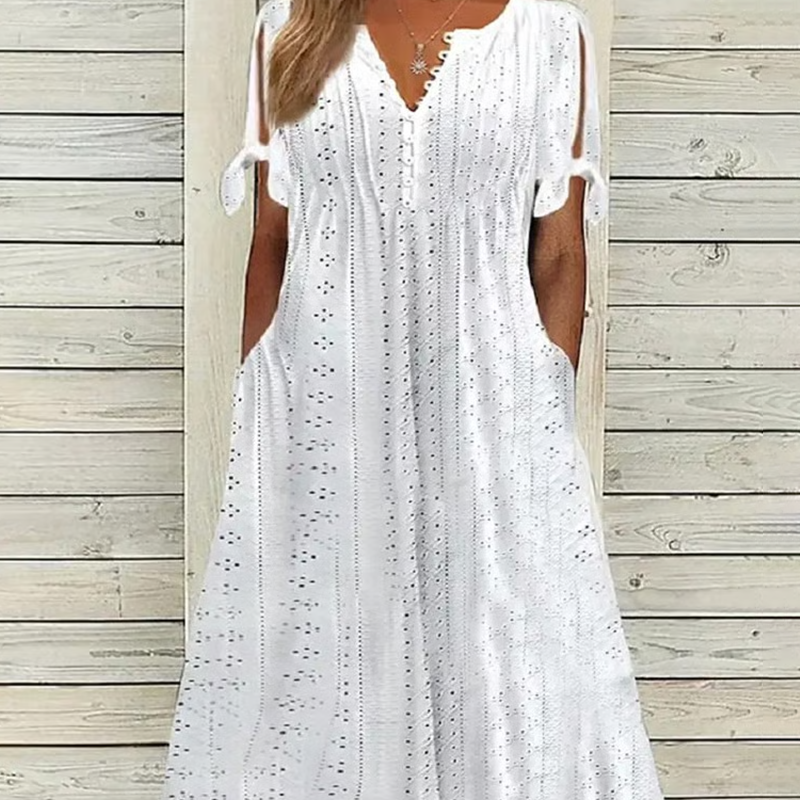 ⏰Begränsad tid 50% rabatt🌸 Elegant V-Neck Cutout Damklänning (begränsad upplaga)