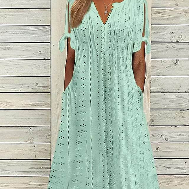 ⏰Begränsad tid 50% rabatt🌸 Elegant V-Neck Cutout Damklänning (begränsad upplaga)