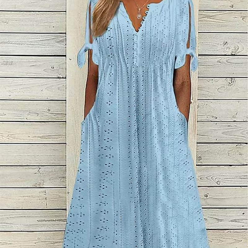⏰Begränsad tid 50% rabatt🌸 Elegant V-Neck Cutout Damklänning (begränsad upplaga)