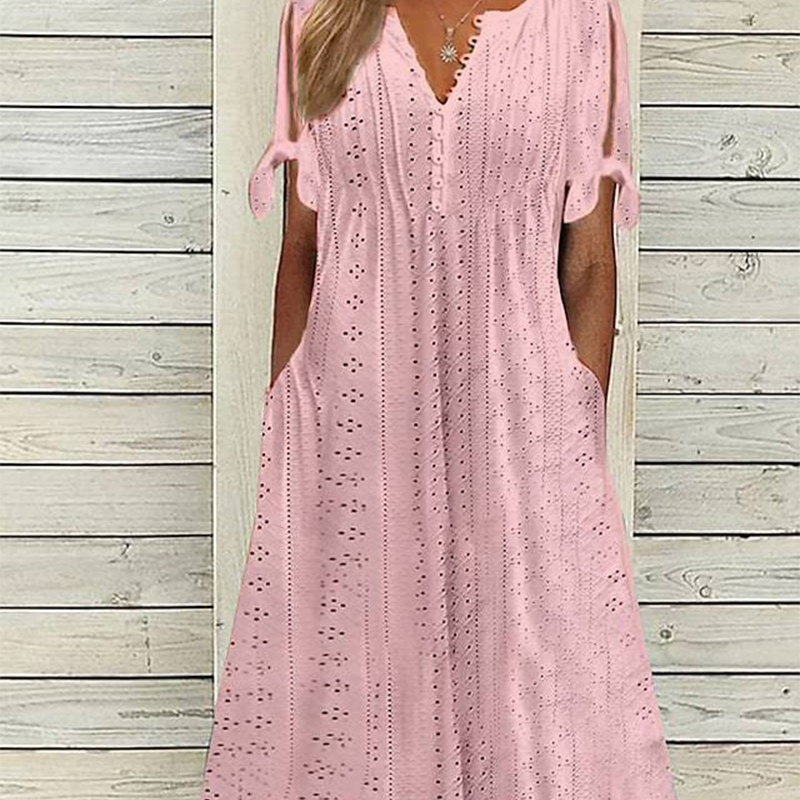 ⏰Begränsad tid 50% rabatt🌸 Elegant V-Neck Cutout Damklänning (begränsad upplaga)