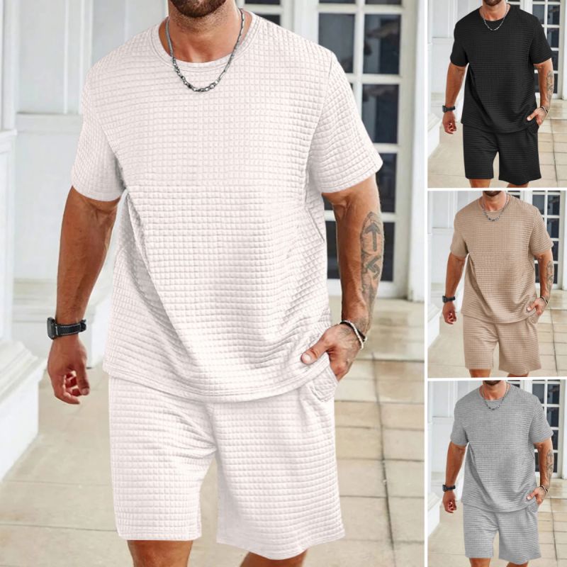 đ„EnfĂ€rgad trĂ€ningsoverall för herrar - T-shirt + shorts (2-delat set)