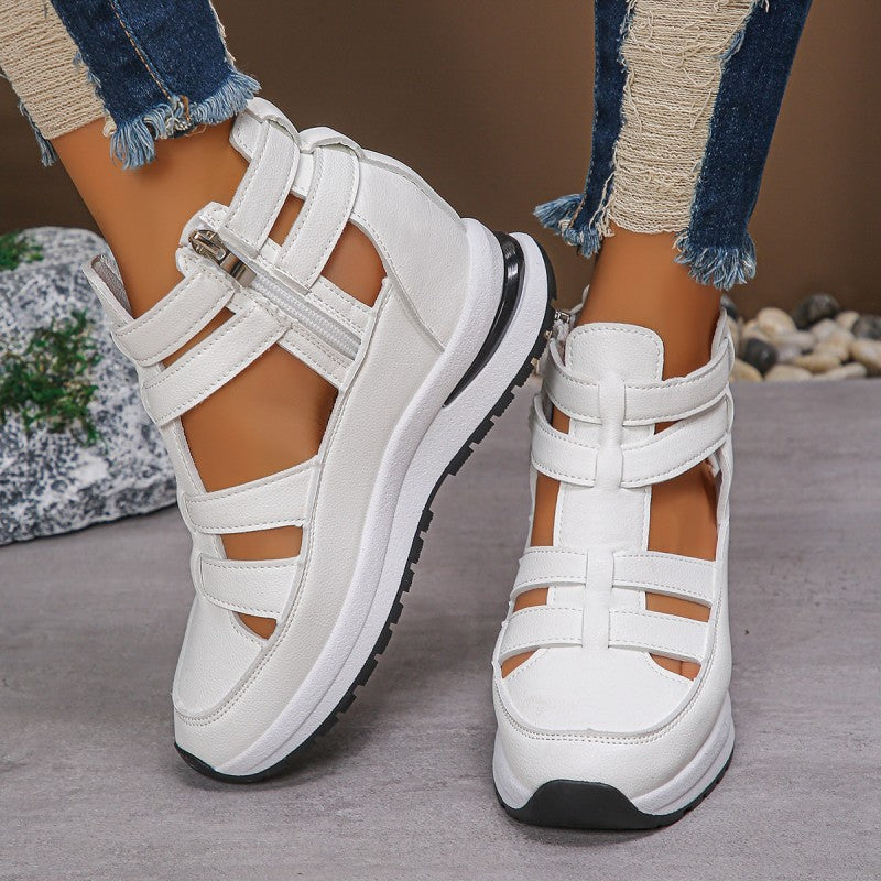 đ„Sista dagen 50% rabatt - BekvĂ€ma lĂ€tta wedge sandaler med dragkedja i sidan