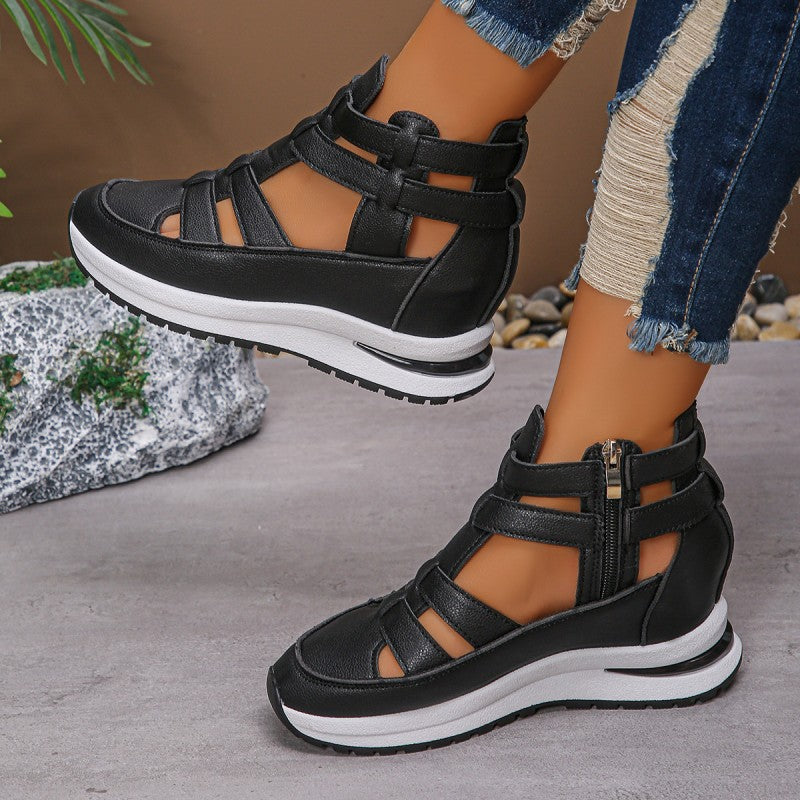 đ„Sista dagen 50% rabatt - BekvĂ€ma lĂ€tta wedge sandaler med dragkedja i sidan