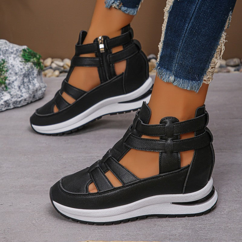 đ„Sista dagen 50% rabatt - BekvĂ€ma lĂ€tta wedge sandaler med dragkedja i sidan