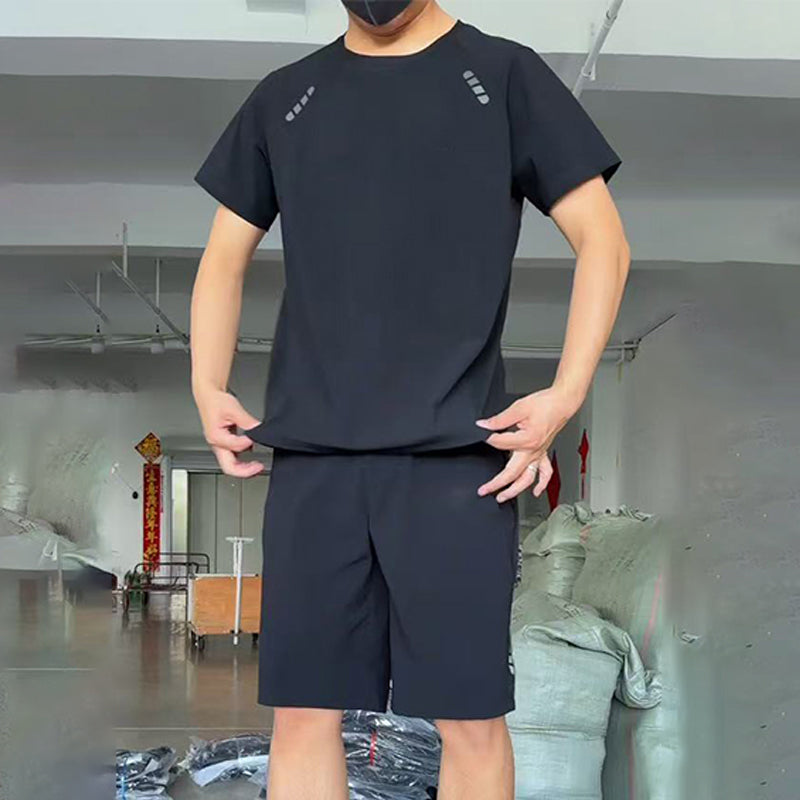 đ„MĂ€n LĂ€tt Casual T-Shirt Shorts 2-delad uppsĂ€ttning