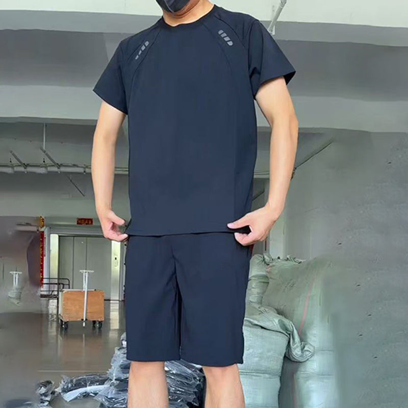 đ„MĂ€n LĂ€tt Casual T-Shirt Shorts 2-delad uppsĂ€ttning