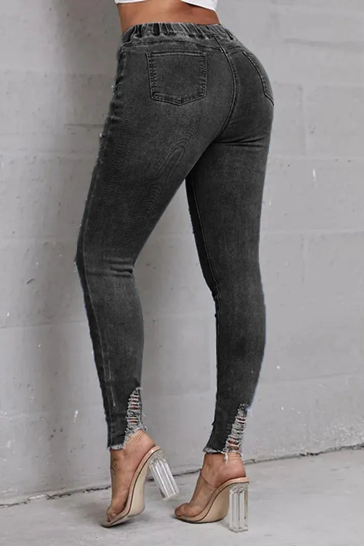 Skinny Stretch Ripped Jeans för kvinnor