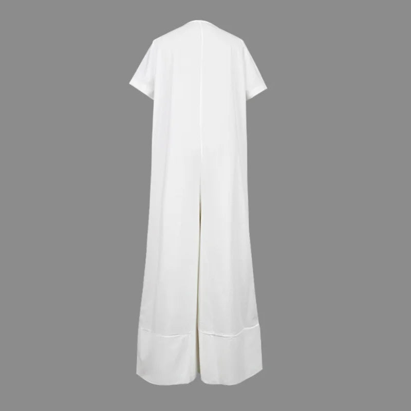 V-ringad lös jumpsuit för kvinnor