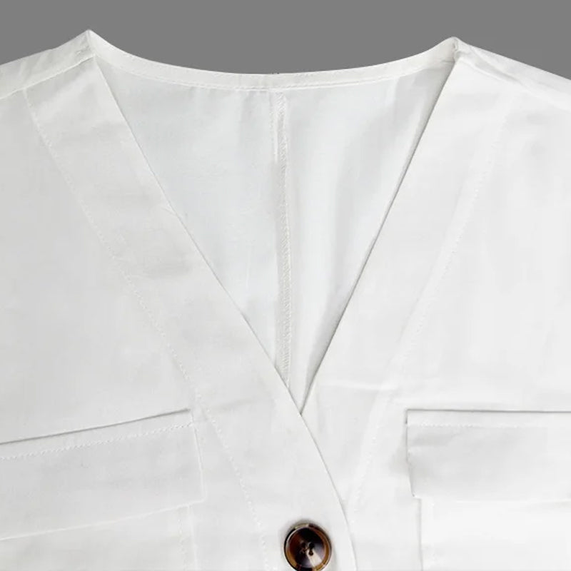 V-ringad lös jumpsuit för kvinnor
