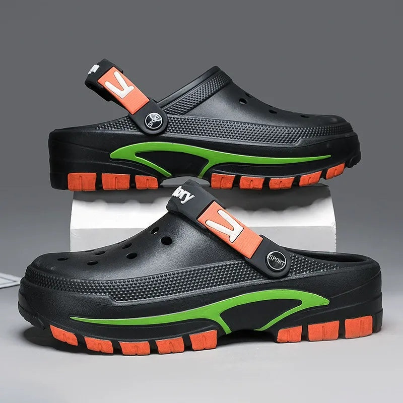 Andningsaktiva slip-on-sandaler för män