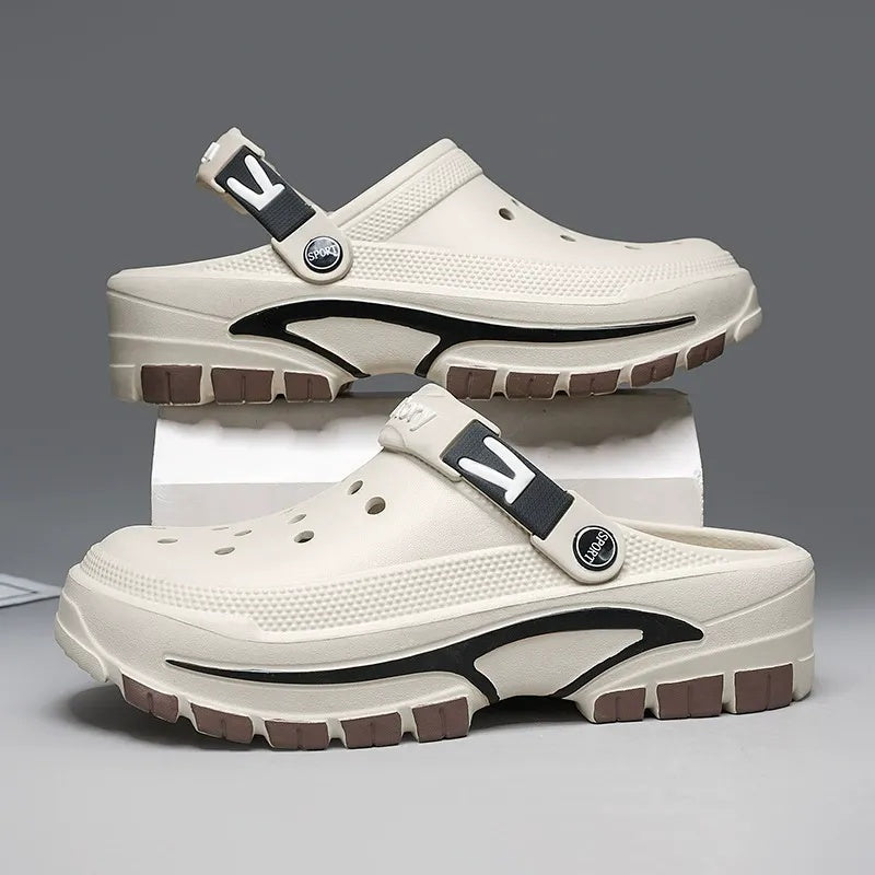 Andningsaktiva slip-on-sandaler för män