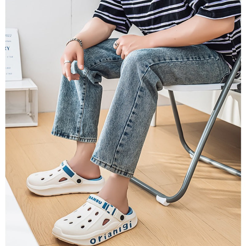 Unisex andningsbara mjuka sandaler med tjocka sulor