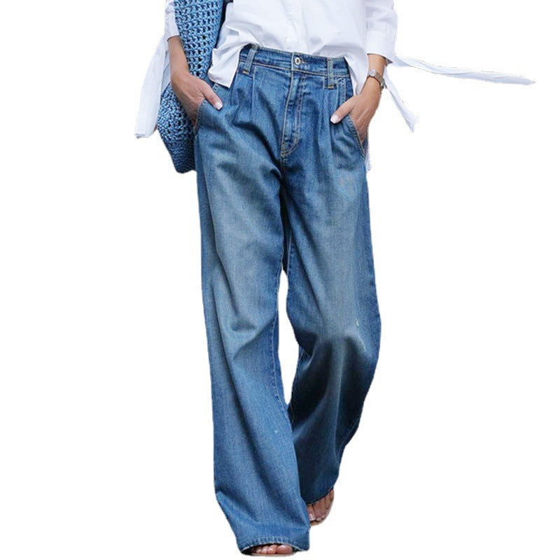 Tvättade casualjeans för kvinnor