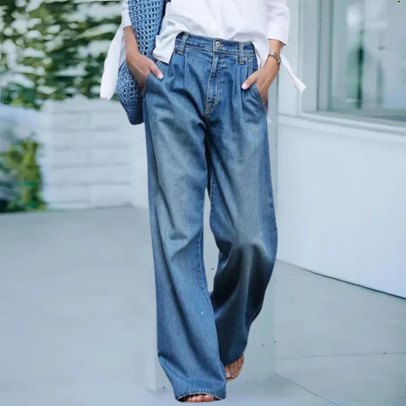 Tvättade casualjeans för kvinnor