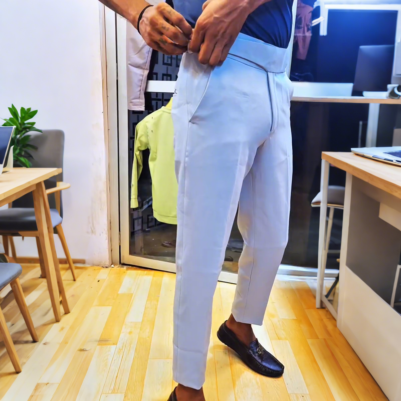 Chic Cropped Pants With Crossover Waistband