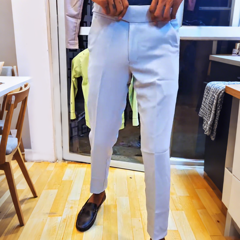 Chic Cropped Pants With Crossover Waistband