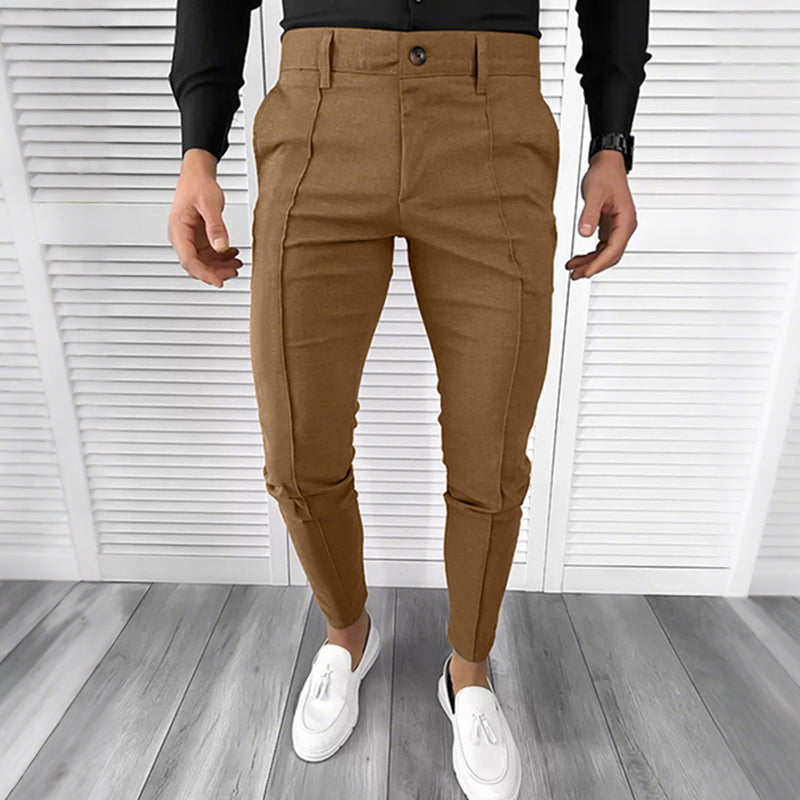 Hemmabyns enfärgade dressbyxor för män