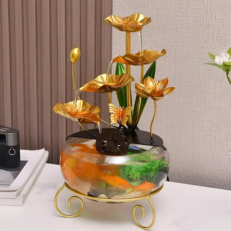 đ„2025 Het försĂ€ljning đ„Kreativ lyxig dekoration i form av ett akvarium med lotusblomma