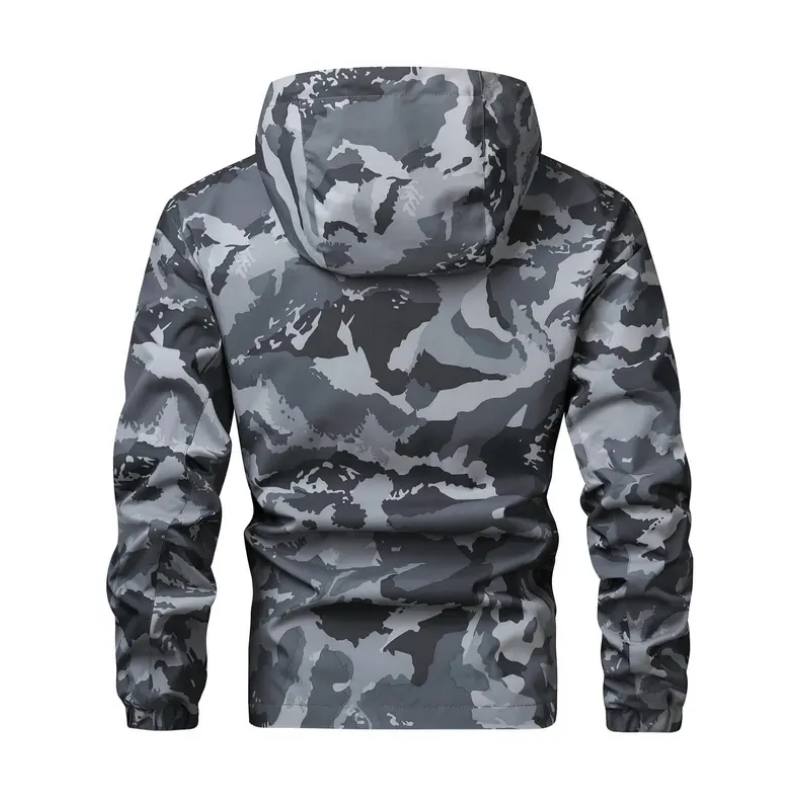Camouflage Huvjacka med Flera Fickor för Herrar