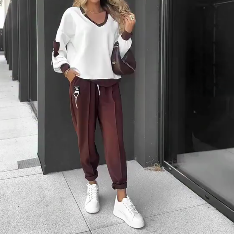 đ„SĂ€songsreađ„Set med huvtröja och joggingbyxor i fĂ€rgblock