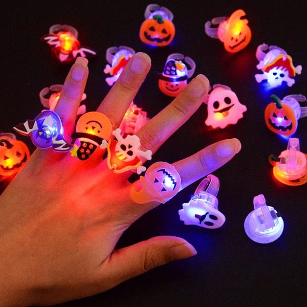 đLED-ljus Halloween-lysande ringđ - Set med 50 st.