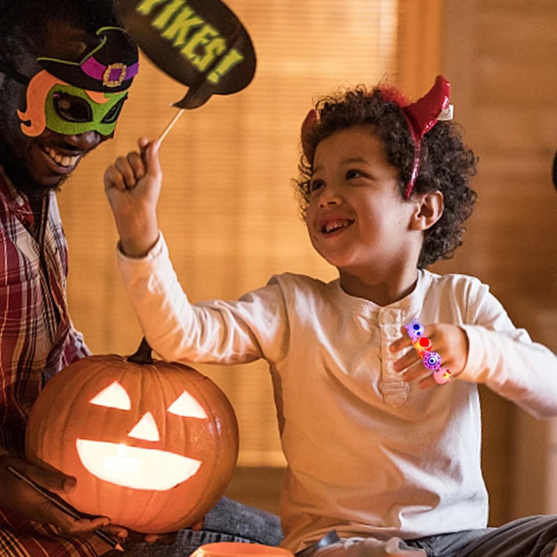 đLED-ljus Halloween-lysande ringđ - Set med 50 st.