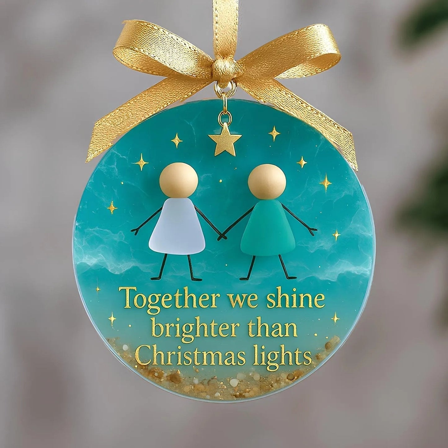 ⏳SISTA DAGEN REA 70 % RABATT!⏰Vänskapsglasjulgransdekoration🌊✨Formad av naturen och tillverkad för hand💝